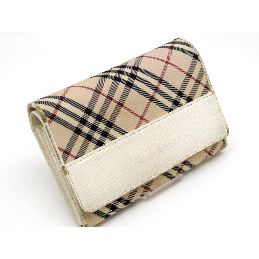 Burberry Canvas fold Beige Bi Wallet White - Picture 3 of 8